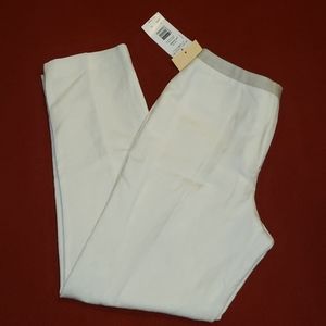 NWT harve benard White Linen Blend Summer  Pants 8